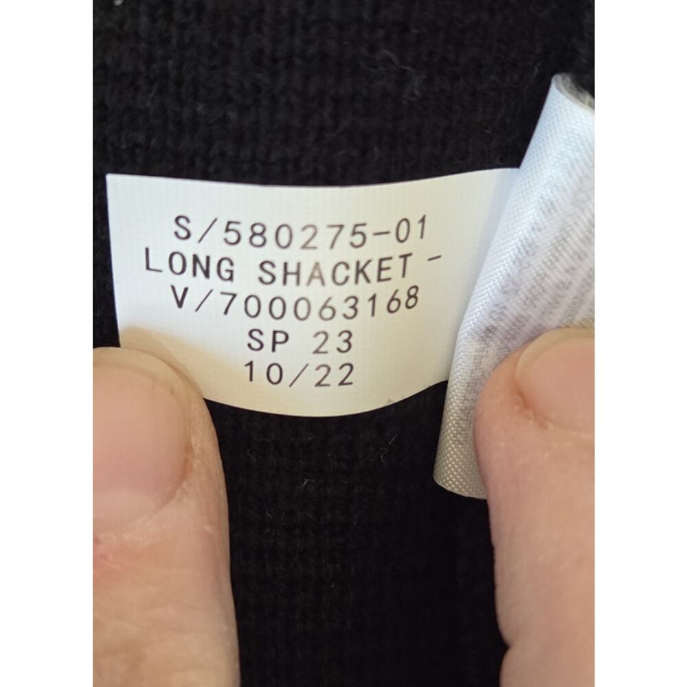 NWT Banana Republic Long Knit Sweater Jacket Shacket Coat Black Women's L - Picture 14 of 16